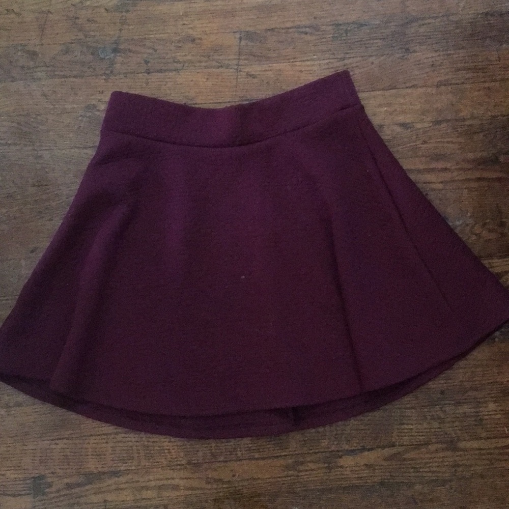 Maroon stretch circle skirt